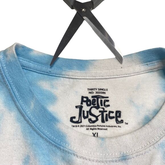 Poetic Justice Tupac A Street Romance Tie-Dye Tee Blue Sz XL - Picture 7 of 10